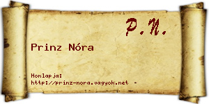 Prinz Nóra névjegykártya
