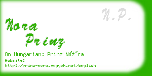 nora prinz business card